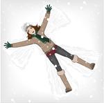 Girl Making Snow Angels Girl Making Snow Angels