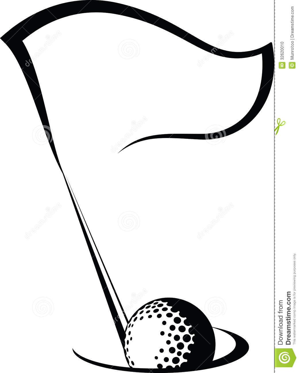 Golf Flag Clip Art Black and White