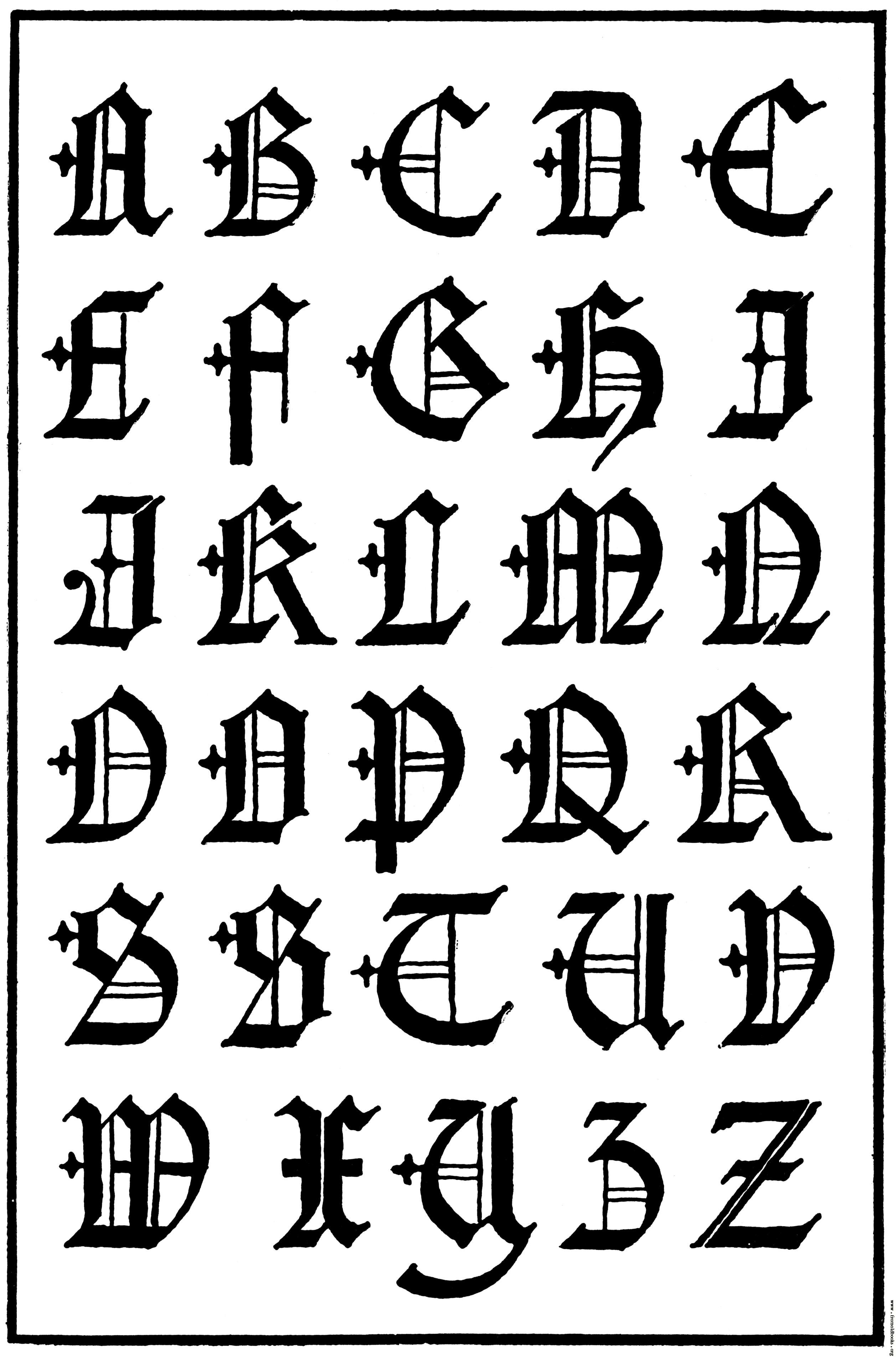 Gothic Calligraphy Font Alphabet Letters