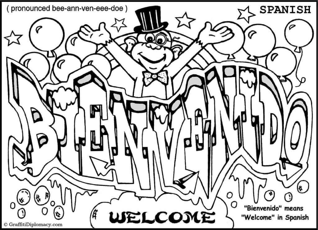 Graffiti Words Coloring Pages