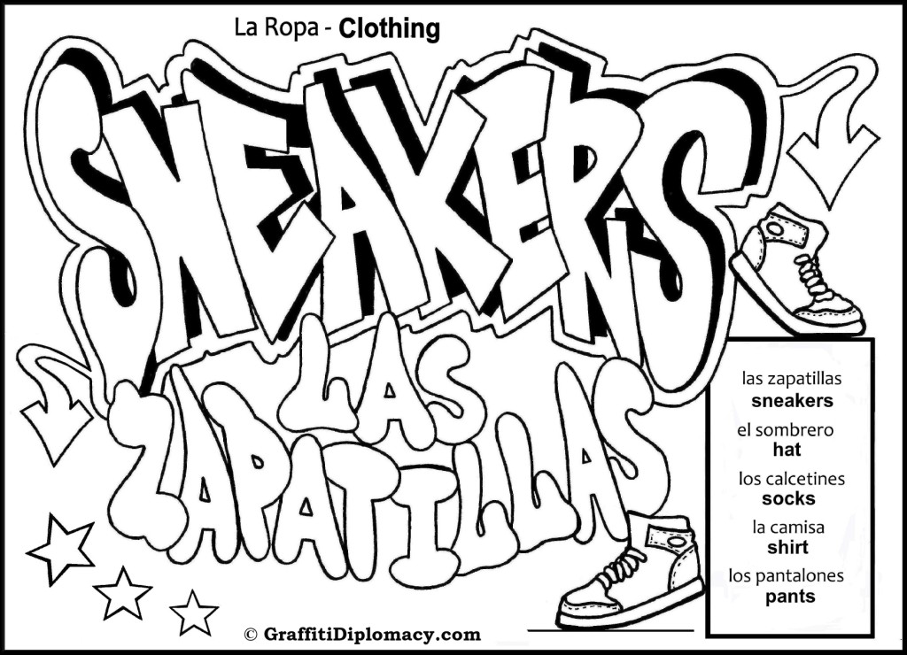 Graffiti Words Coloring Pages