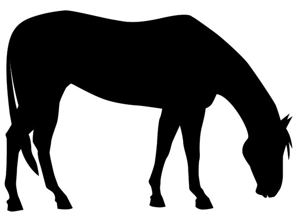 Grazing Horse Silhouette Clip Art