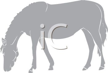 Grazing Horse Silhouette Clip Art