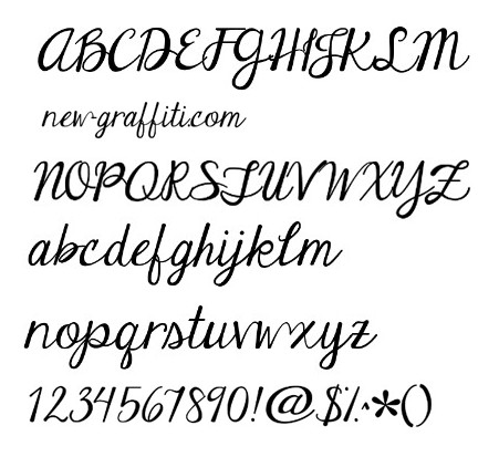 Handwriting Font Styles Alphabet