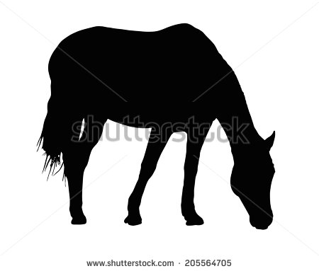 Horse Eating Silhouette