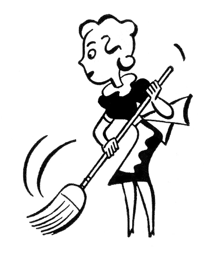 House Cleaning Clip Art Black and White