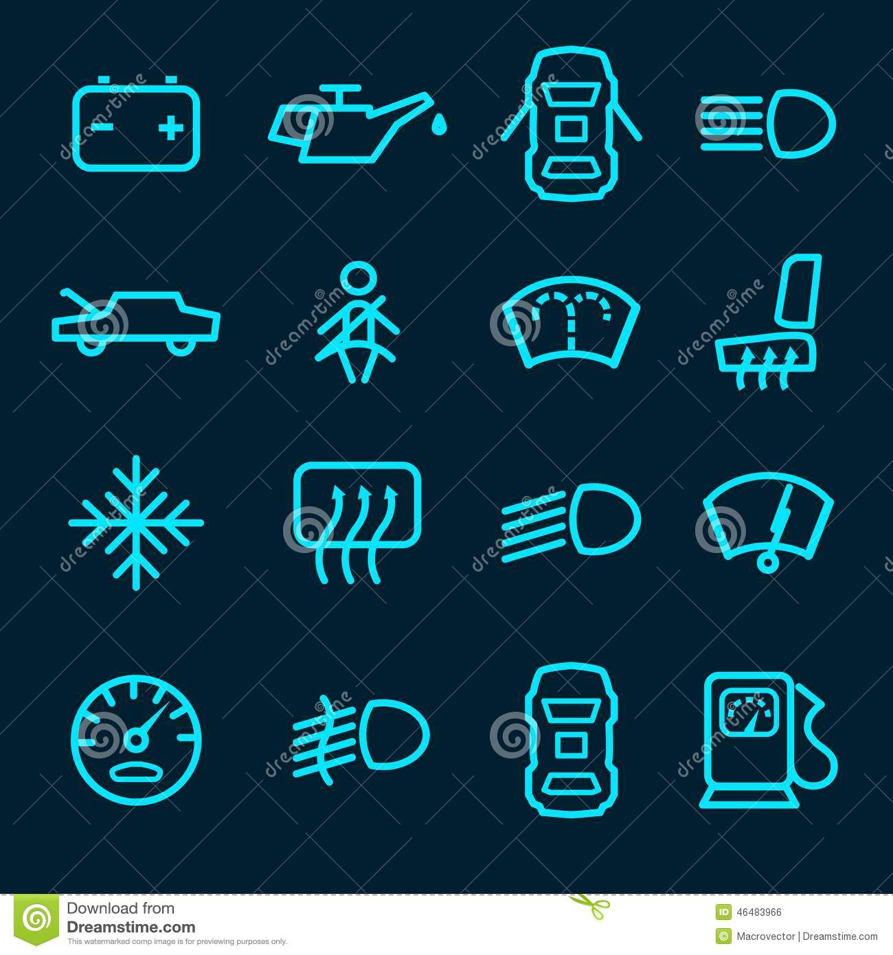 Icons Dashboard Warning Lights On Cars