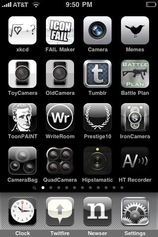 iPhone App Icons Black and White