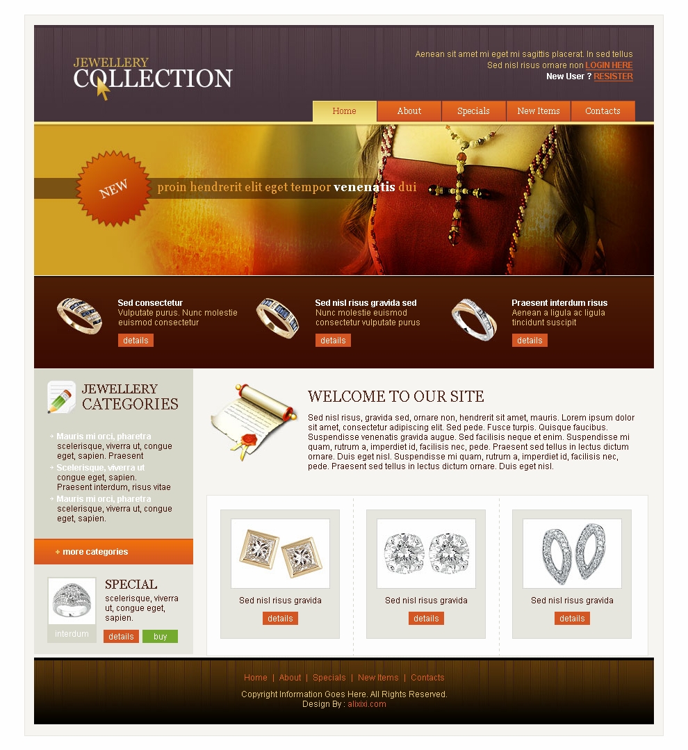 Jewelry Website Templates Free Download