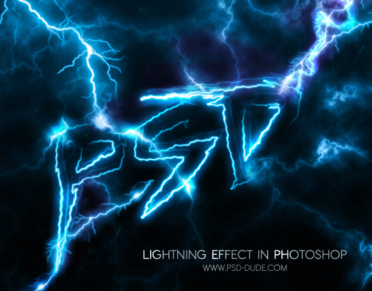 Lightning Text Effect Photoshop Tutorial