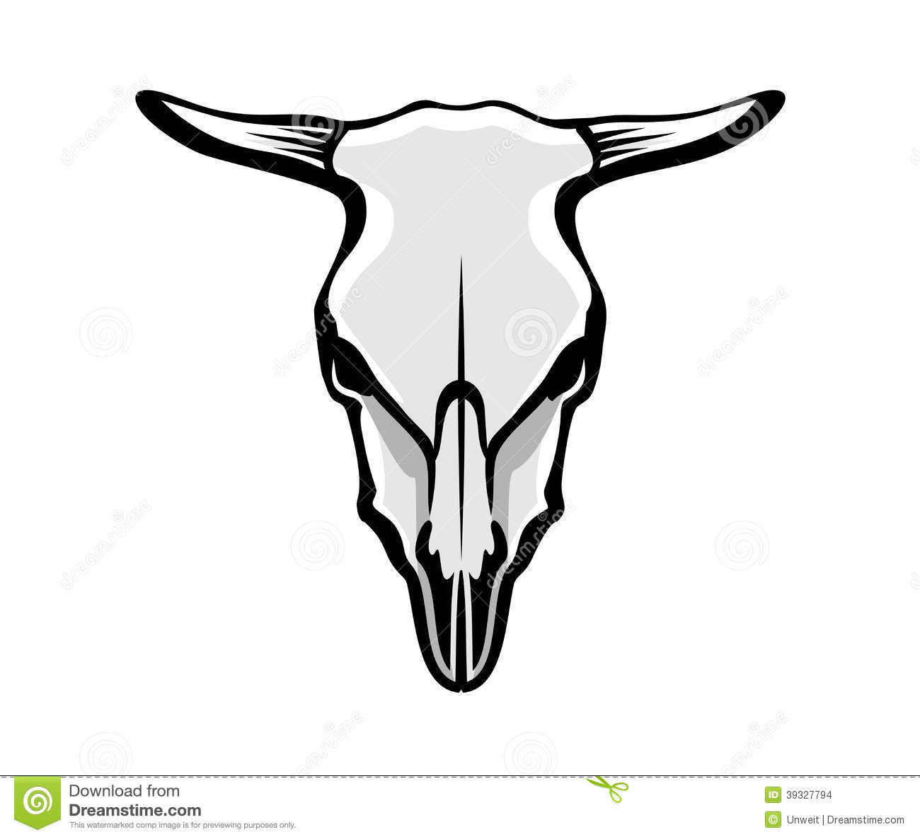Longhorn Skull Outline