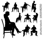 Man Sitting in Chair Silhouette Man Sitting in Chair Silhouette