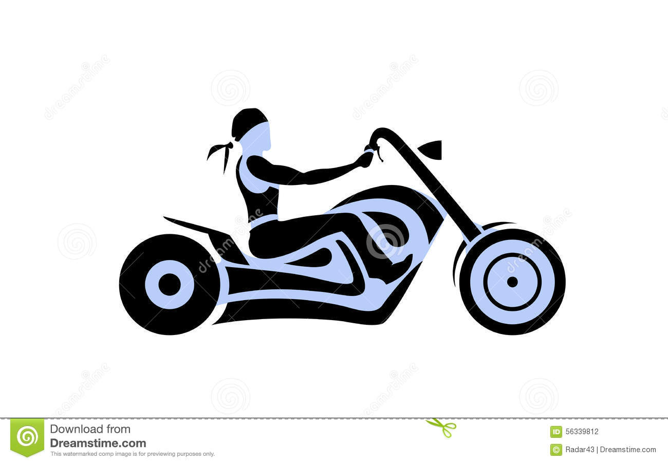 Motorcycle Chopper Rider Vector
