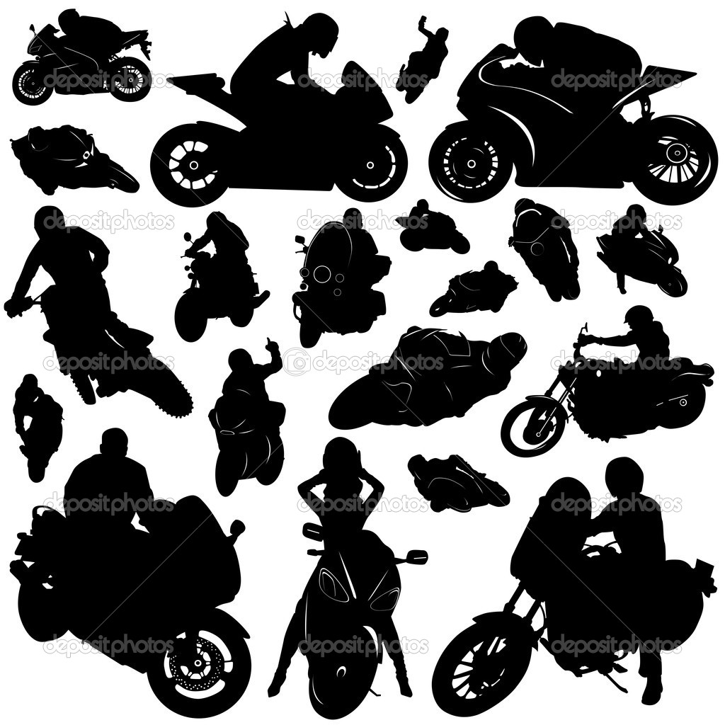 Motorcycle Riders Silhouette Vector Free