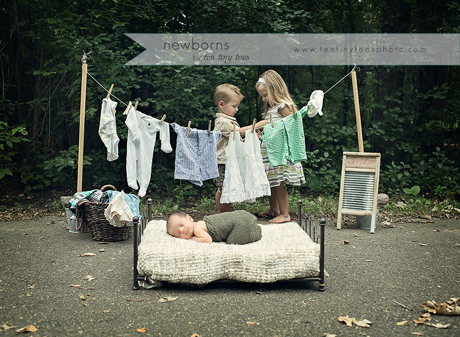 Newborn Twin Photography Outdoor