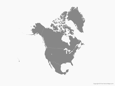 North America States Provinces Map Vector