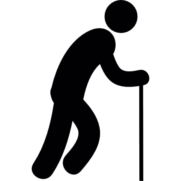 Old Man with Walker Silhouette Old Man with Walker Silhouette