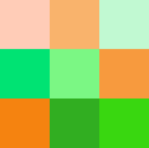 Orange and Green Colors