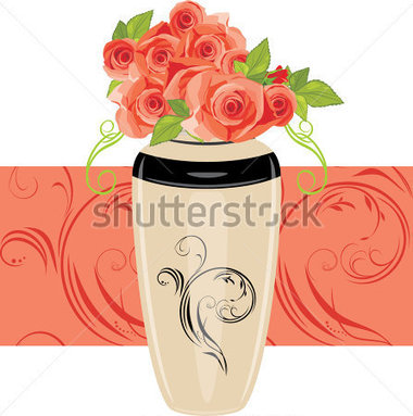 Pink Roses in Vase Clip Art
