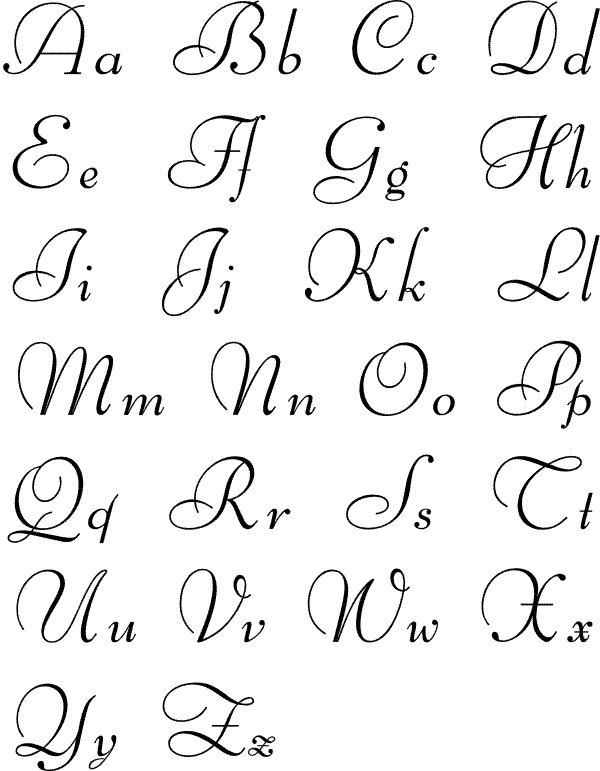Pretty Font Alphabet Letters