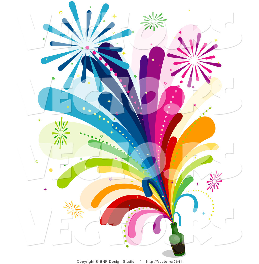 Rainbow Fireworks Clip Art