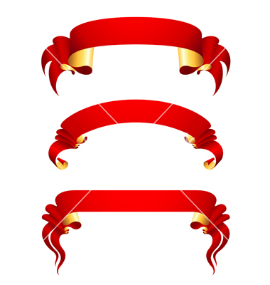 Red Ribbon Banner Vector