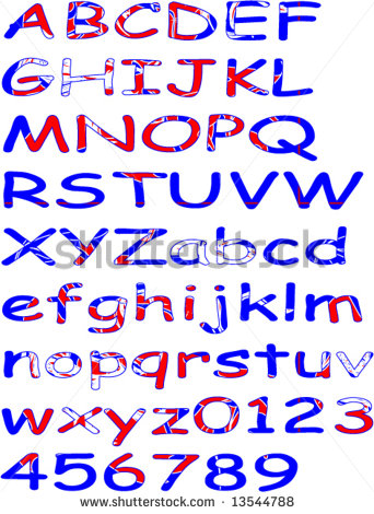Red White and Blue Alphabet Letters