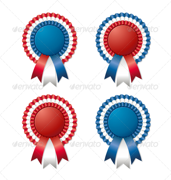 Red White and Blue Rosette Ribbons