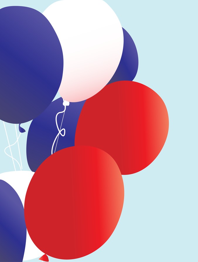 Red White Blue Balloons Clip Art