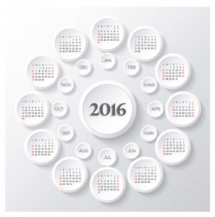 Round Calendar Template 2016 Round Calendar Template 2016