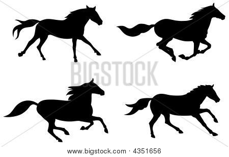 Running Horse Silhouette Vector