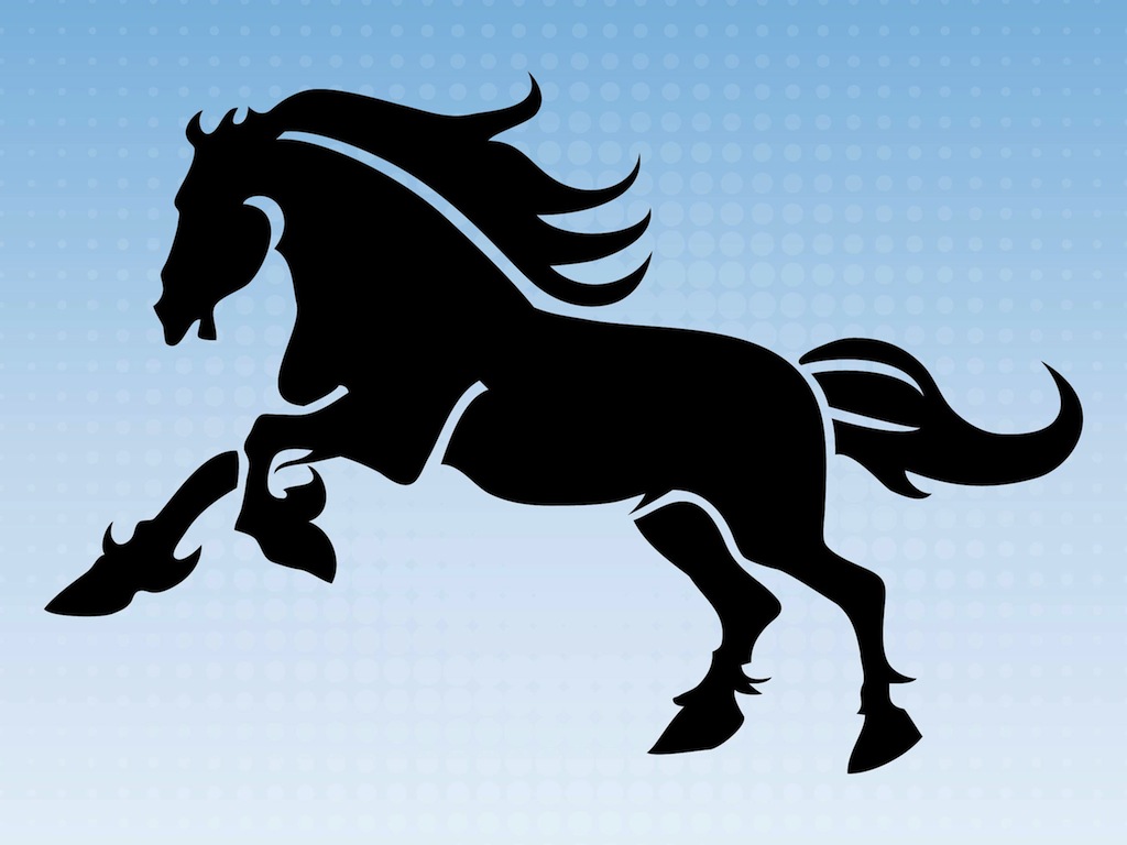 Running Horse Silhouette Vector