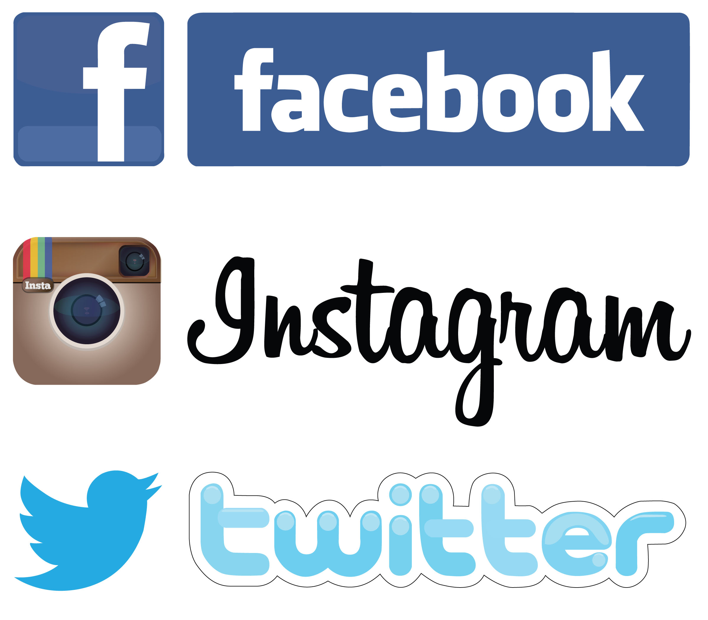 Social Media Facebook Twitter Instagram Icons Social Media Facebook Twitter Instagram Icons