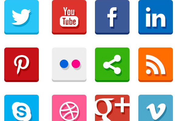 Social Media Icons Flat