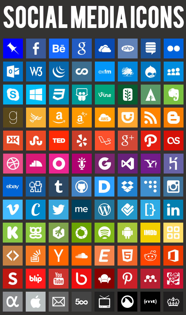 Social Media Icons Flat