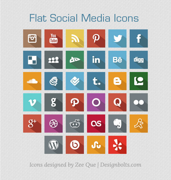 Social Media Icons Flat