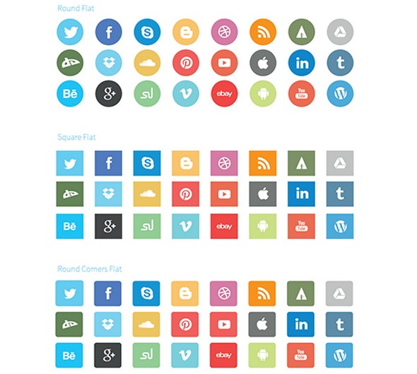 Social Media Icons Flat