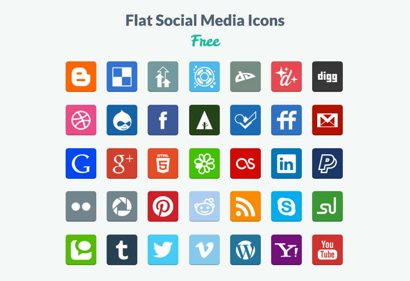 Social Media Icons Flat