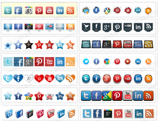 Social Media Icons Twitter Facebook Instagram Vertical