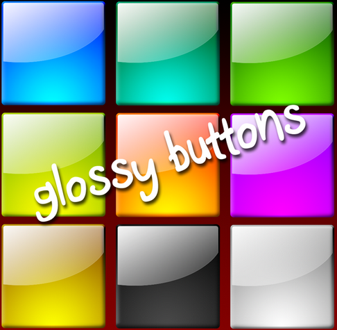 Square Glossy Button Photoshop