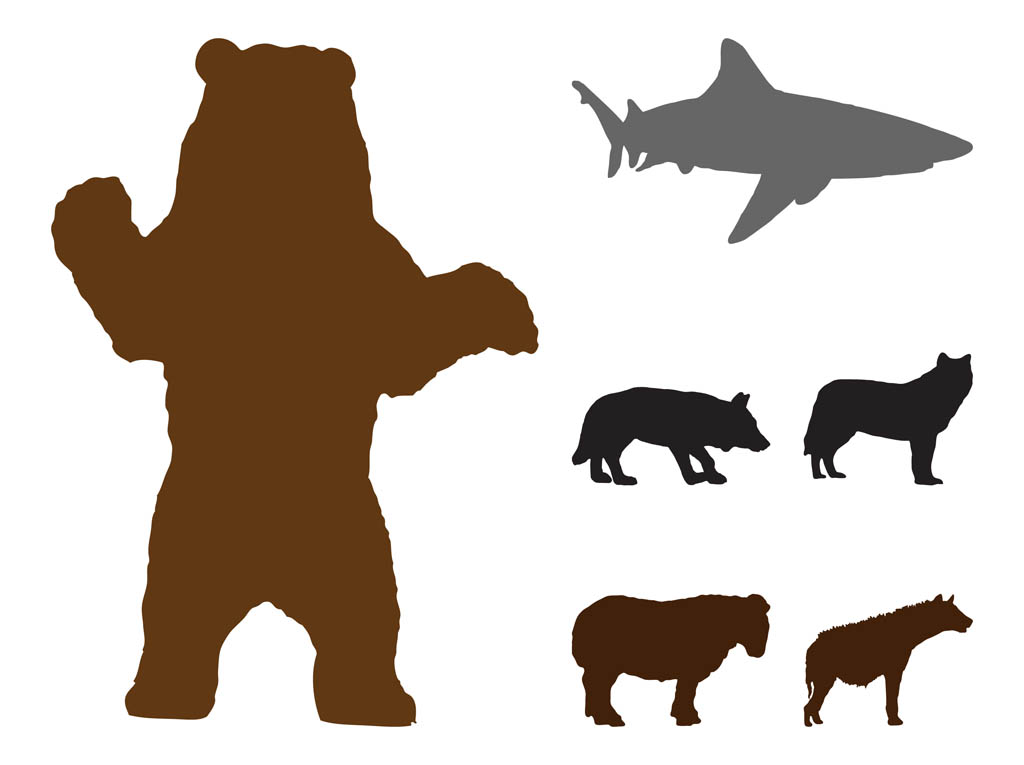 Standing Bear Silhouette Clip Art