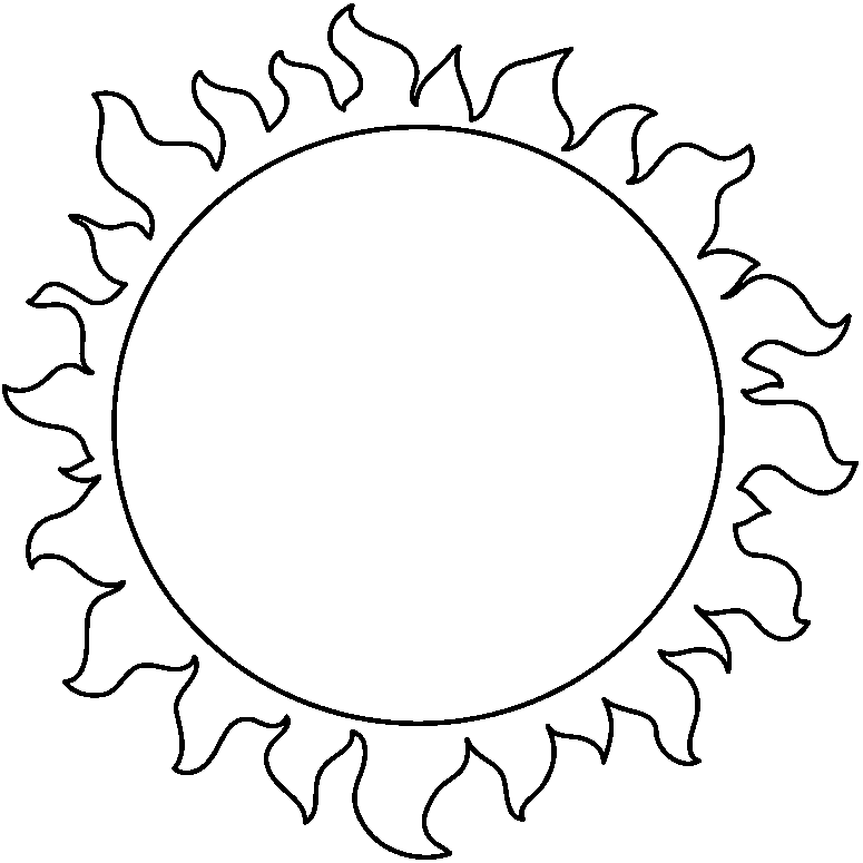 Summer Sun Clip Art Black and White