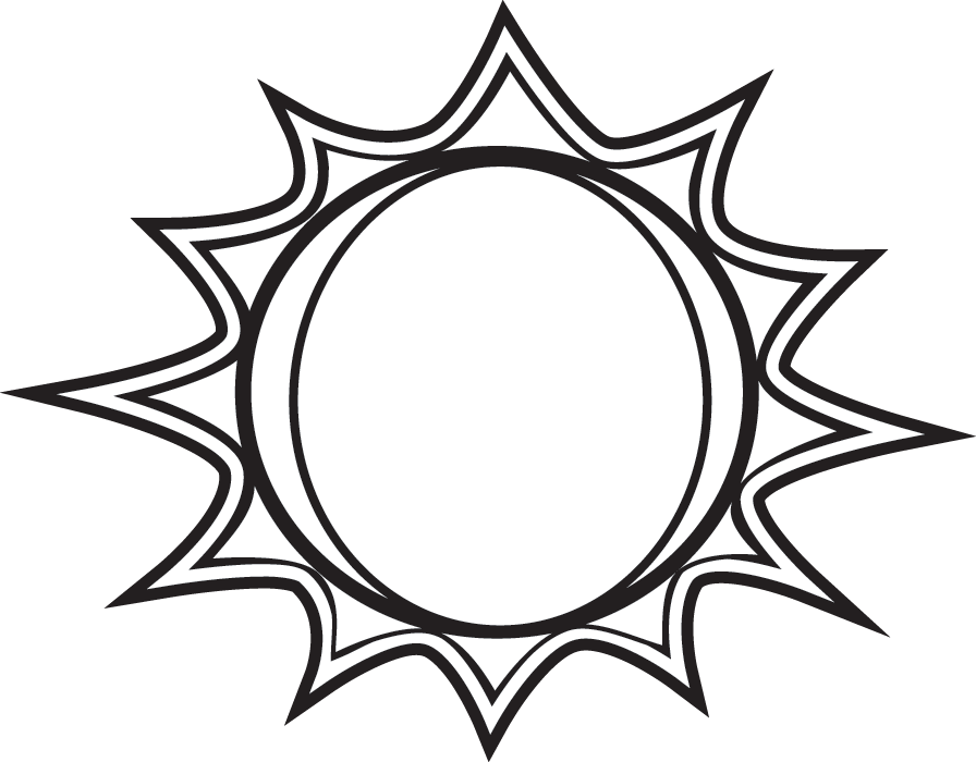 Sun Clip Art Black and White