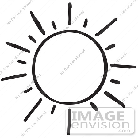 Sun Clip Art Black and White