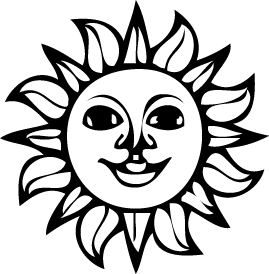 Sun Clip Art Black and White