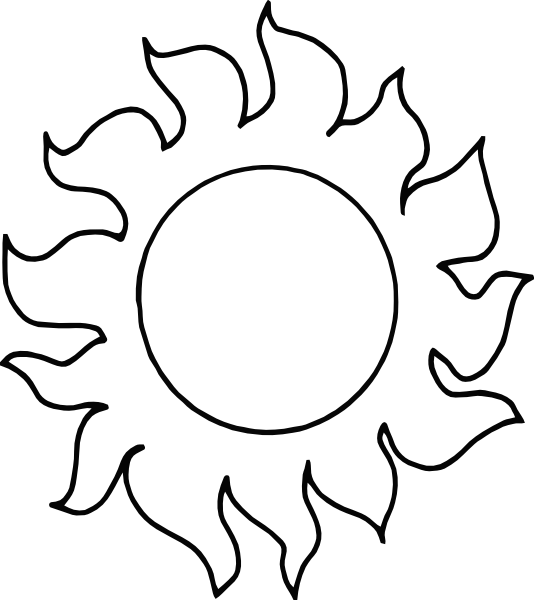 Sun Clip Art Black and White