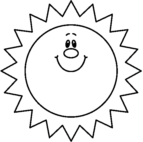 Sun Clip Art Black and White