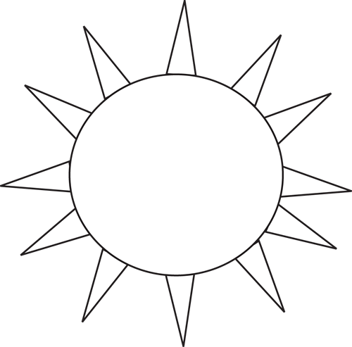 Sun Clip Art Black White