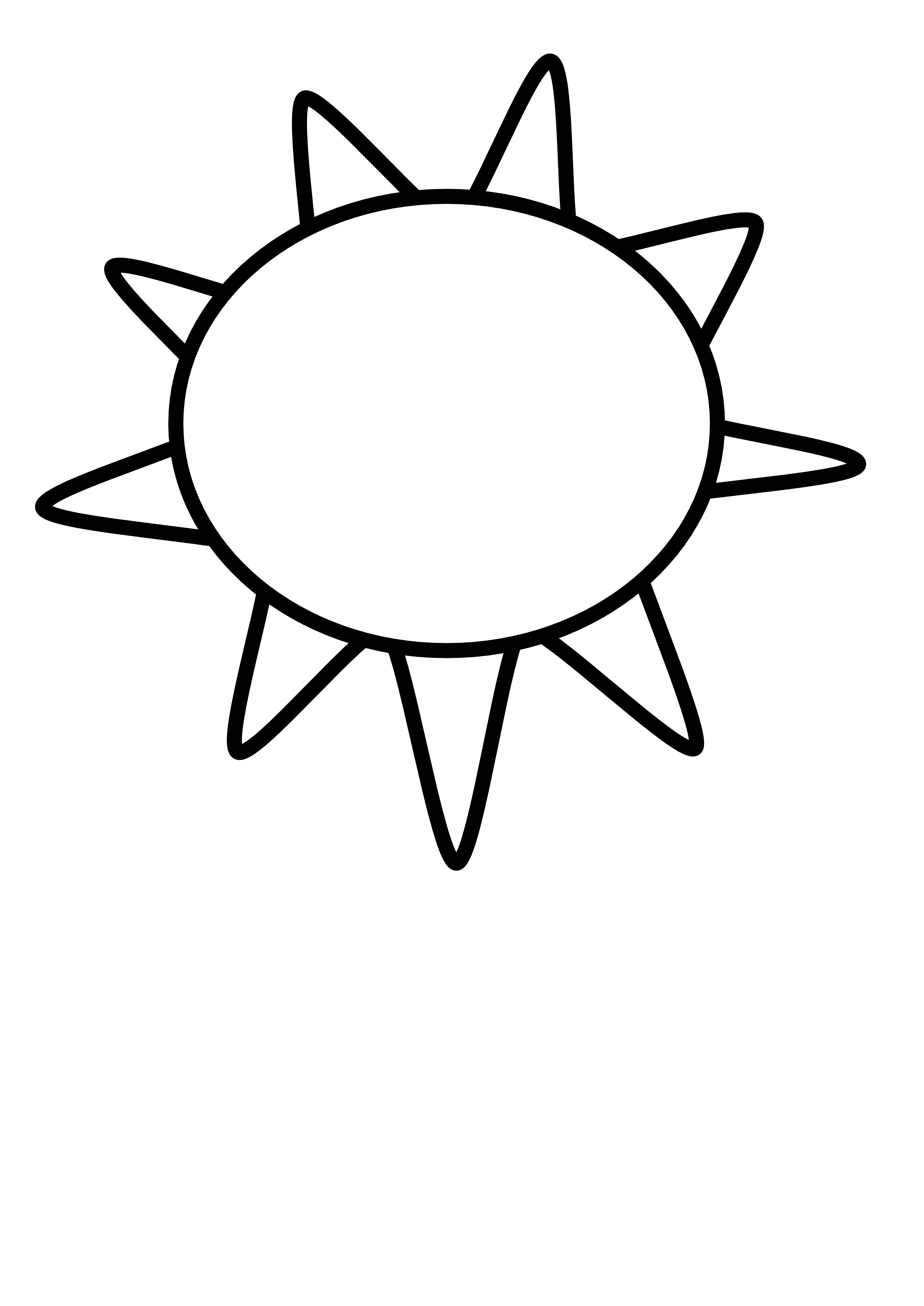 Sun Outline Clip Art Black and White