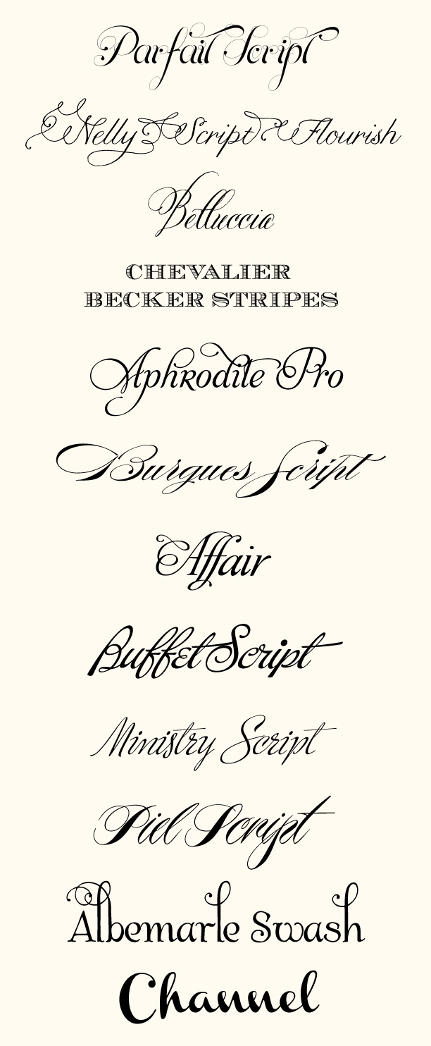 Top Wedding Fonts Top Wedding Fonts
